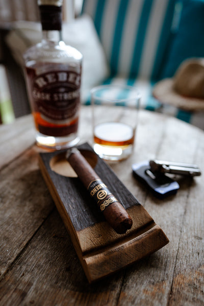 Whiskey Barrel Stave Cigar Rest & Ashtray