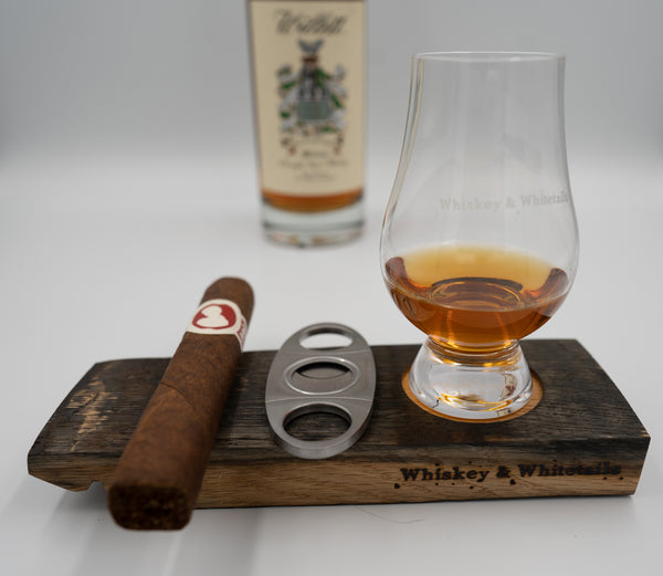 Whiskey Barrel Stave Cigar & Glencairn Gift Set